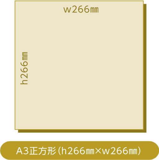 A3正方形（h266㎜×w266㎜）