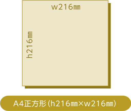 A4正方形（h216㎜×w216㎜）