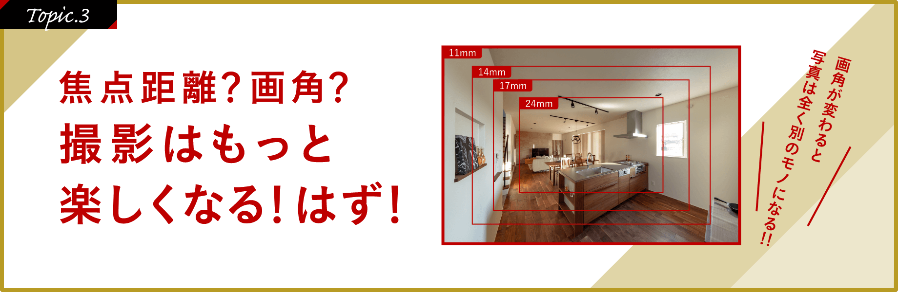 ［Topic.3］焦点距離？画角？撮影はもっと楽しくなる！はず！画角が変わると写真は全く別のモノになる!!